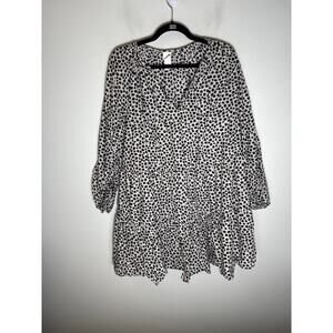 H&M Black and White Floral Tiered Mini Sz M